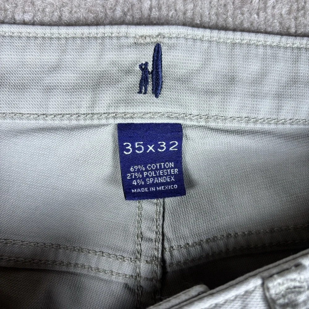 Johnnie-O 35x32 Light Gray Stretch 5 Pocket Pants Mens Straight Casual Golf